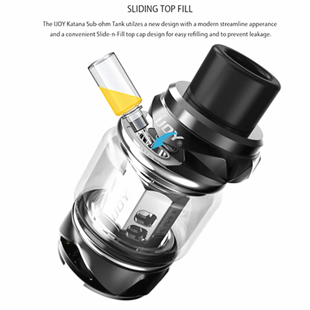 IJOY Катана Subohm бак Vapor con malla bobina 2 мл/5 5 мл большая стеклянная трубка легкая инъекция