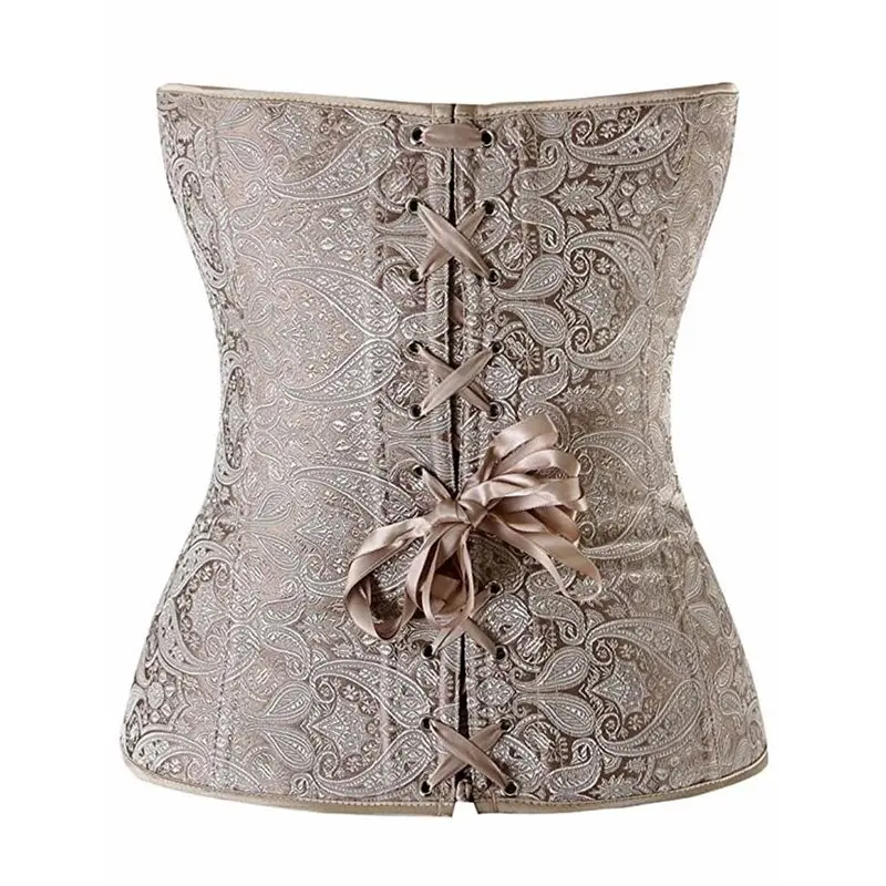 Бюстье корсет женский винтажный бежевый готический черный на шнуровке стимпанк