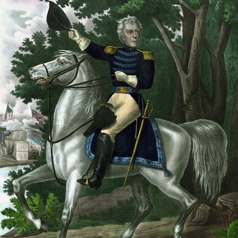 Винтажный Американский исторический принт генерала Эндрю Джексона на лошади плакат (25x32)|Таблички и знаки| |