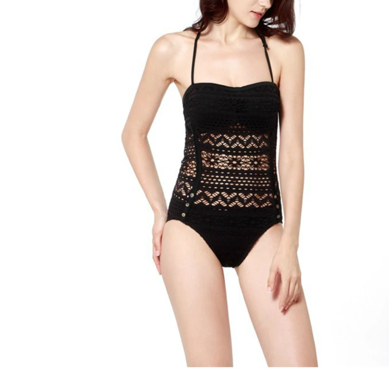 2019 Sexy Halter Retro Mesh Hollow Out String Biquini Bathing Suit Female Swimsuit High Waist Plus Size Swimwear Women Bikini |