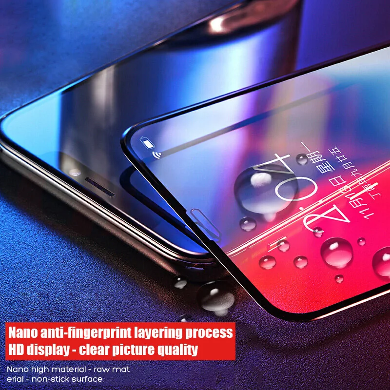 Изогнутое закаленное стекло 9D для iPhone XR защита экрана полное покрытие защитное