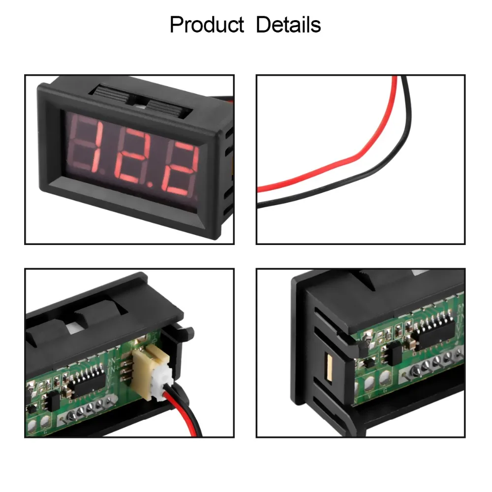 2 Wire Car Digital Voltmeter Detector 0.56&quot Red LED Display Mini Panel Voltage Meter Volt Gauge DC 4.5-30V | Автомобили и