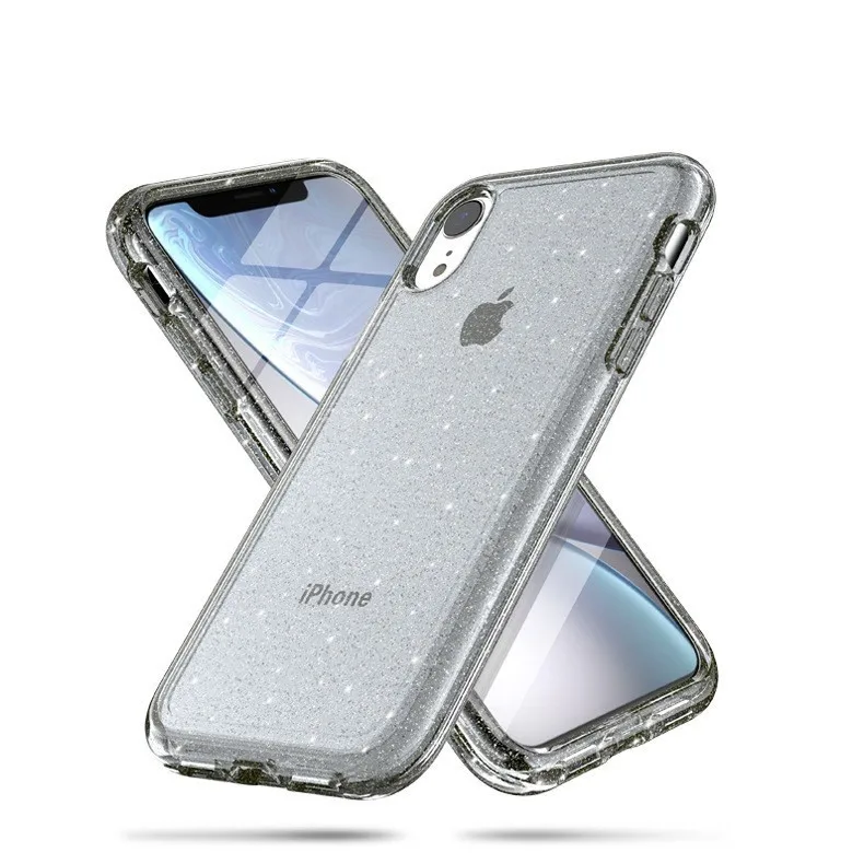 Для iPhone XS Max XR X Блестящий блестящий чехол для телефона бесшовная мягкая задняя