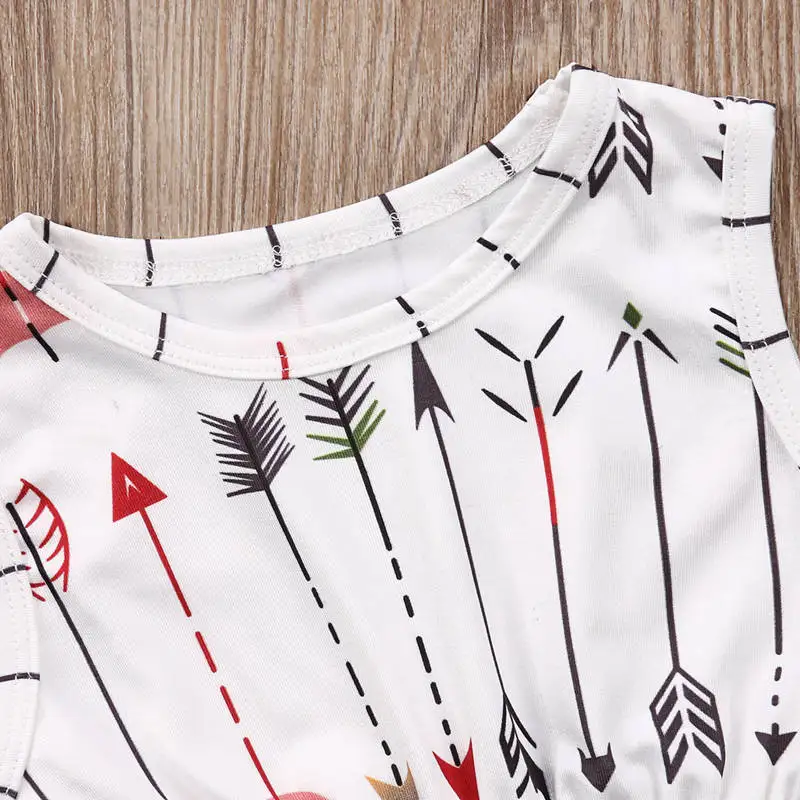 Боди со стрелками для новорожденных и маленьких девочек наряд с кисточками