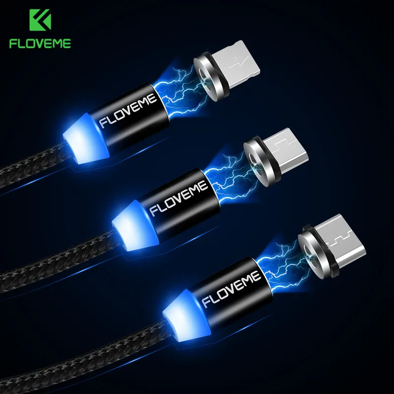 Магнитный кабель FLOVEME Type C Micro USB для iPhone 11 PRO MAX 7 8 XSMAX магнитный быстрой зарядки