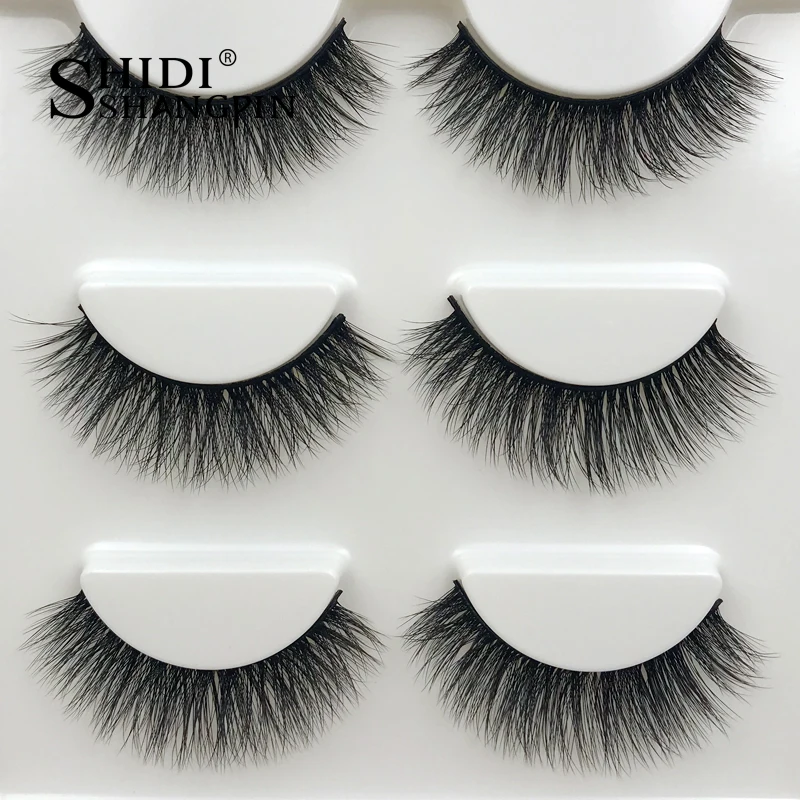 Новый 3 пары Длинные Накладные ресницы натуральный 3d норки lashes Макияж hand made