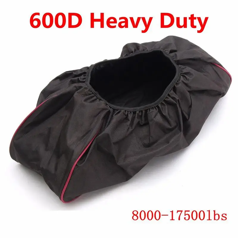 

Universal Durable 600D Soft Waterproof Winch Dust Cover Driver Recovery 8,000 -17,500 lbs Black Car Accessorizes