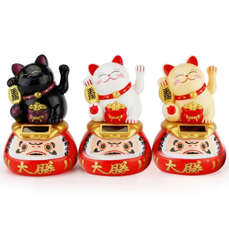 Maneki Neko на солнечной батарее очаровательное Счастливое Платье поманивающее котов