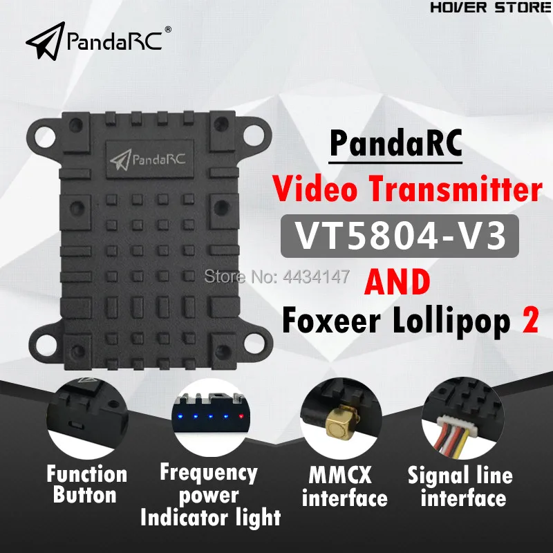 PandaRC VT5804 5804 V3 5 8G 25 mW 1 W видео передатчик 16 ch w/MMCX SMA/RP SMA и Foxeer леденец 2 V2 антенна для FPV