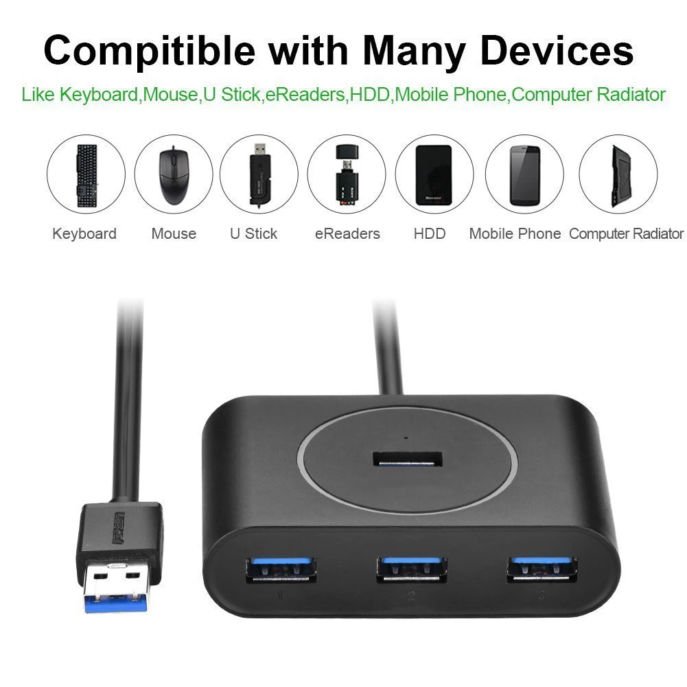 USB 3 0 концентратор 4 порта данных порт способный супер скорость для MacBook Air Mac Mini iMac