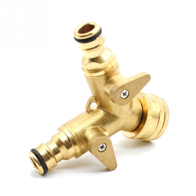 2 ходовой сплиттер Латунный Водяной шланг кран быстрый соединитель клапан