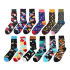 Носки мужские PEONFLY, хлопковые, с забавными зелеными растениями, листьями, в Корейском стиле, в стиле Harajuku