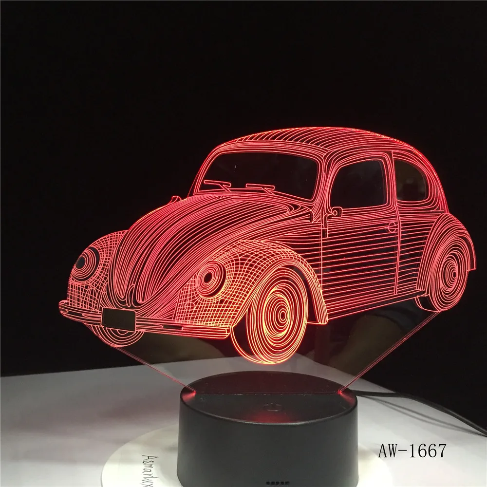 Автомобильная техника автомобиль бульдозер трактор 3D 7 цветов лампа визуальный