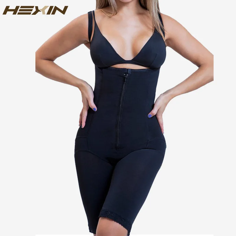 HEXIN полный корректор фигуры с подтягивающими ягодицами Fajas зажим и молния