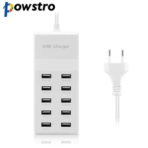 powstro fast charge 5v10a 10 ports 60w fast usb charging desktop mobile phone charger adapter eu plug for iphone for samsung free global shipping