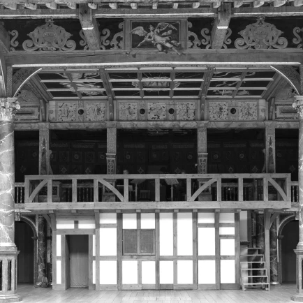 Интерьеры Театральная сцена Globe Theatre Лондон Англия плакат печать (13x30)|Таблички и