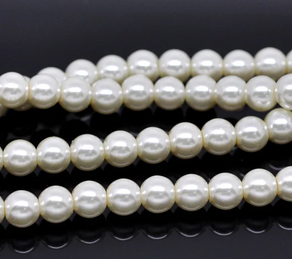 DoreenBeads 5 нитей круглая стеклянная имитация жемчуга бусины 8 мм 82 см (32 1/4 &quot) (B13676)