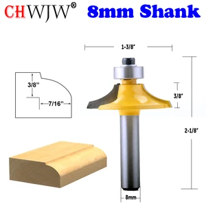 CHWJW 1 шт. 8 мм хвостовик миниатюрная передняя дверь в европейском стиле фреза для отделки кромки Бит Инструмент для резки древесины деревообрабатывающие фрезы