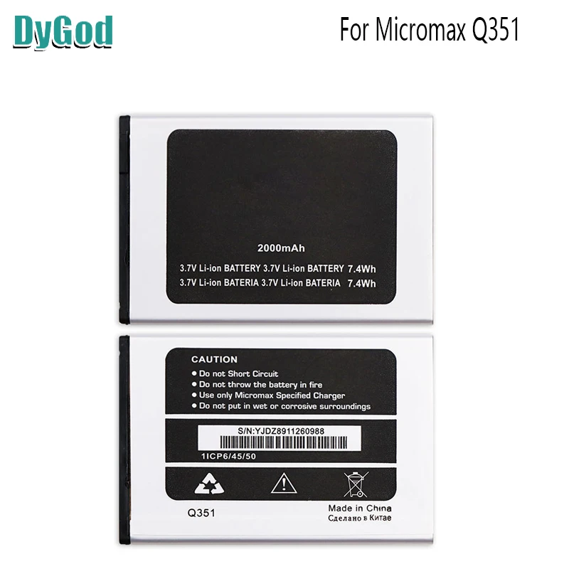 DyGod 2000 мАч для Micromax Q351 Экстрим Замена батареи Bateria Аккумулятор Мобильный телефон