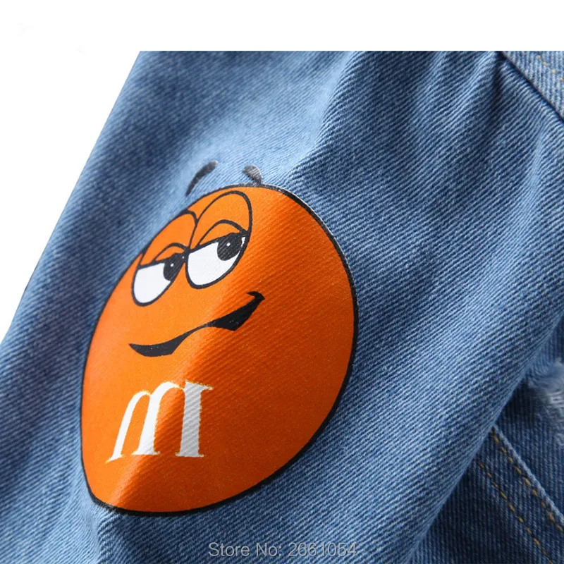 2021 Spring Children's Jacket Denim Boys Broken Hole Jean Jackets Kids Clothing Baby Coat Casual Cartoon Letter Outerwear |