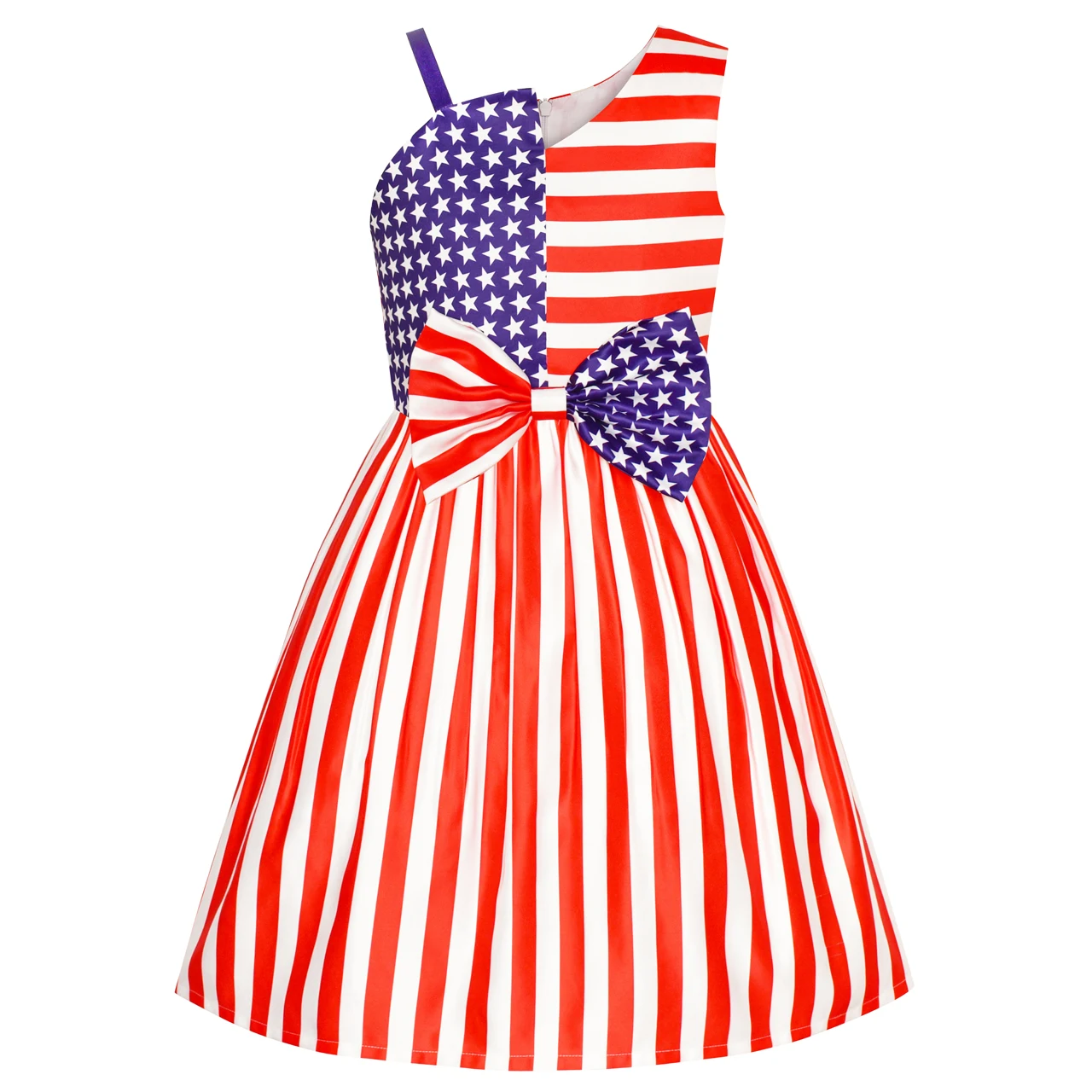 Sunny Fashion платья для девочек новогодние костюмы Американский флаг Национальный