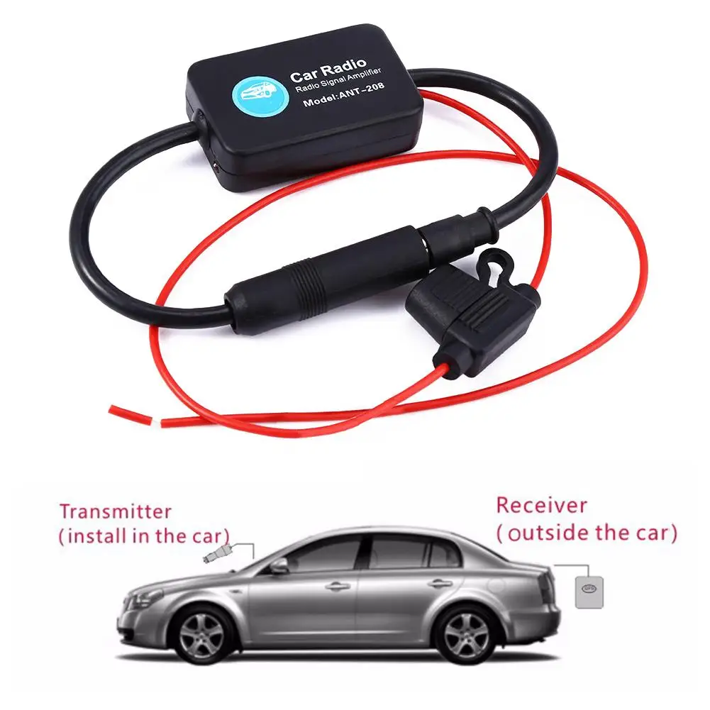 Автомобильный FM-усилитель радиосигнала автомобильный Ant-208 усилитель с наклейкой