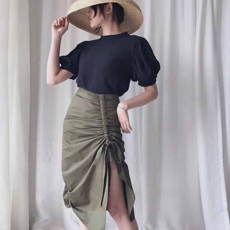 Женская юбка TWOTWINSTYLE летняя однотонная с высокой талией | одежда