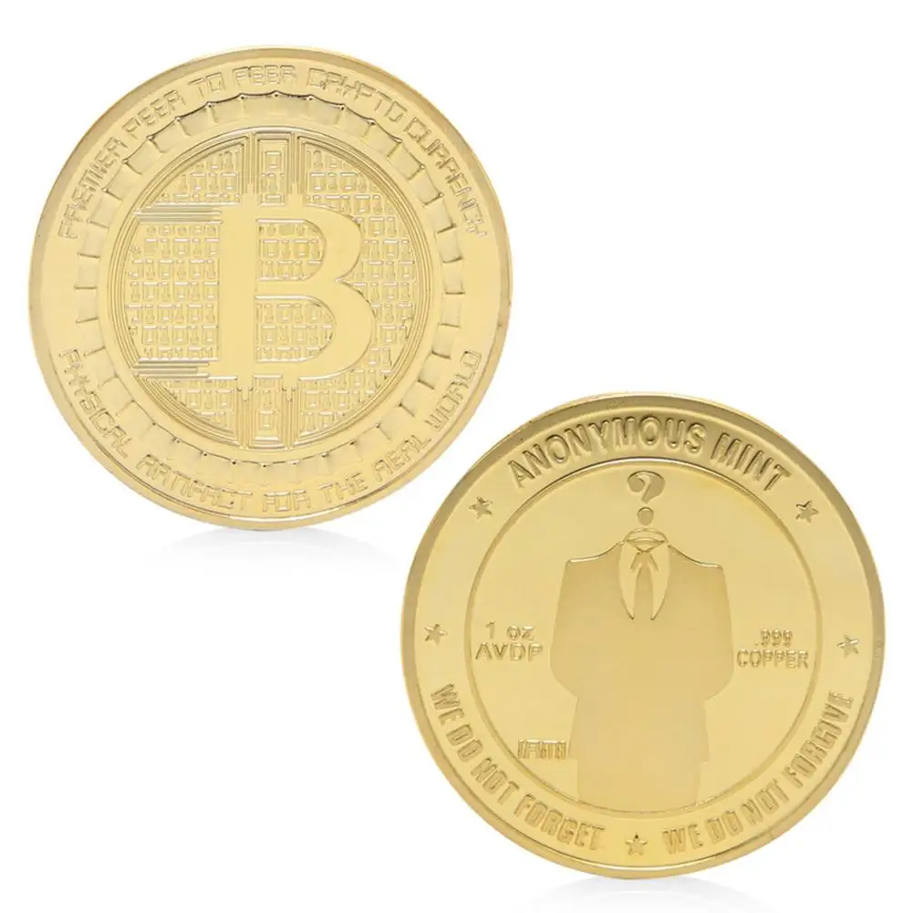 Позолоченные биткоиновые монеты памятные арт коллекция монет BTC Mall