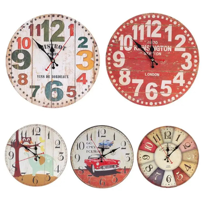 

30cm Retro Circle Wall Decoration Watch Vintage Home Decoration Wall Clock Diameter For Kitchen Wall Art Large Wall Clock