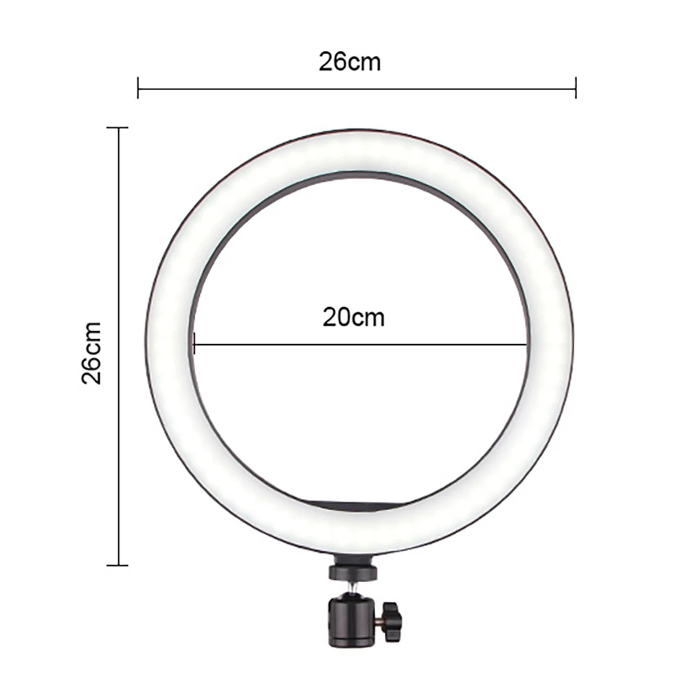 Светодиодный кольцесветильник светильник для селфи регулируемая яркость USB 3