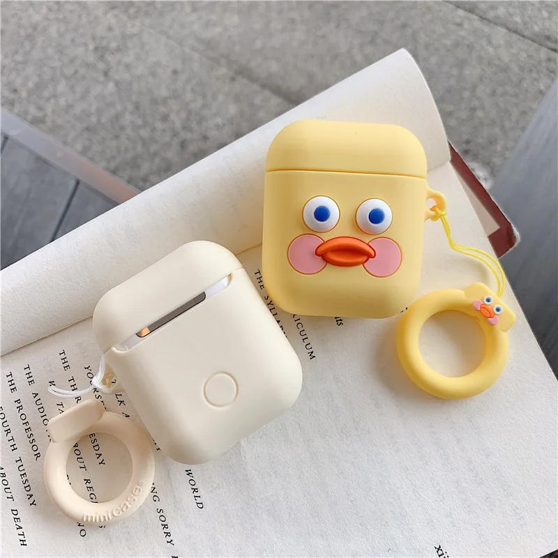 

Case for Airpods 2 Cute Accessories Bluetooth Earphone Protective cover for airpods Silicone with Ring Strap Cartoon Brunch