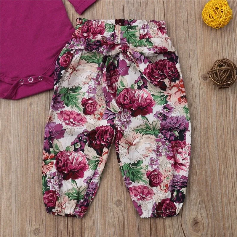 

Newborn Princess Baby Clothing Set Kids Girl Ruffles Tops Floral Pants Headband Fashion Children Clothes Set