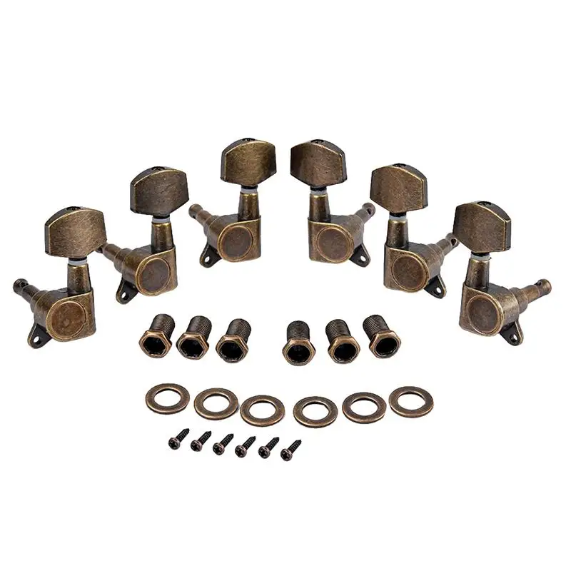 6PCS Bronze Durable 3 Left Right Guitar Tuners String Tuning Pegs Machine Head Set for Acoustic Electric | Спорт и развлечения