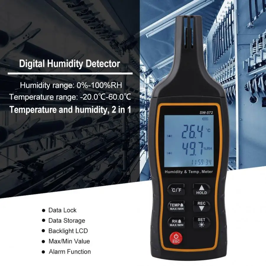 Thermal Camera SW-572 LCD Thermometer Handheld Digital Temperature Detector Hygrometer Humidity Monitor Meter | Инструменты