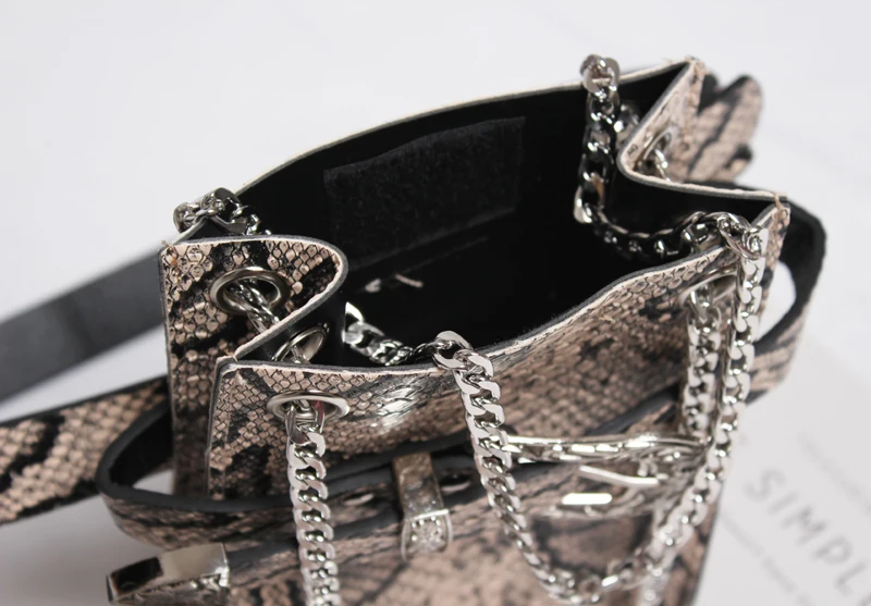 Ремень LANMREM/ремень с принтом в виде змеи контраста цепочкой ведром 2020 новая мини