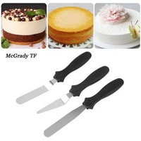 3pcsset spatula cake icing spatula smooth filling tool spatula cutter set blade angled baking pastry tools spatula cake tools