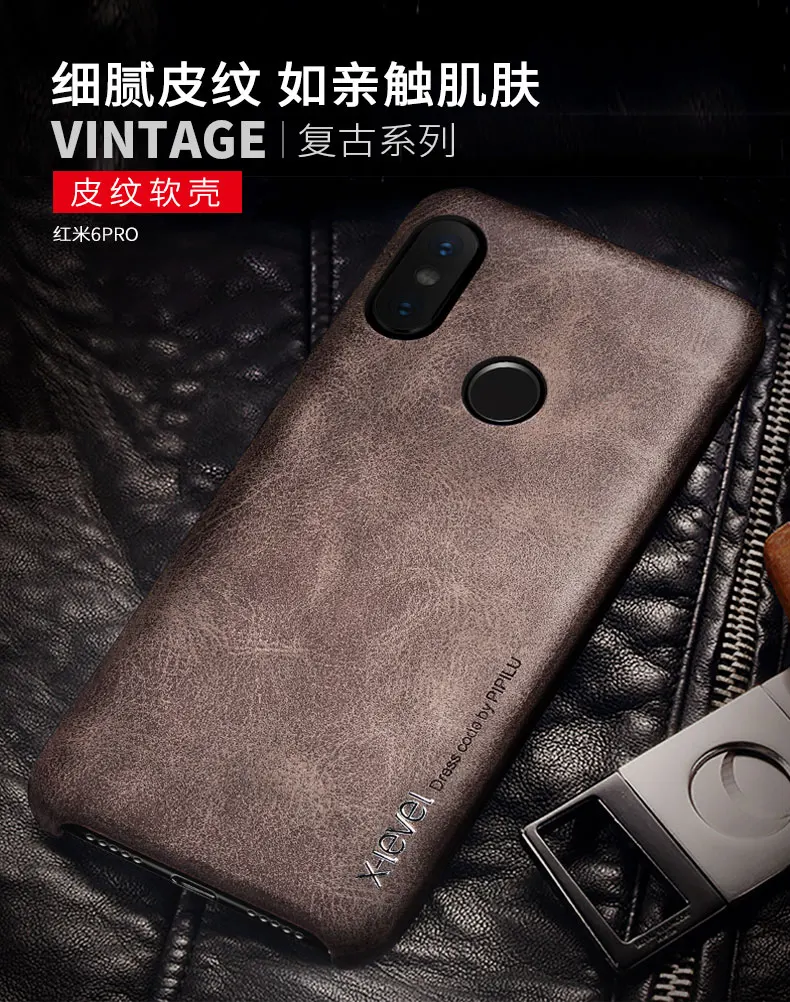 Оригинальный X-Level Xiaomi mi A2 Lite винтажная Обложка на заднюю панель из искусственной