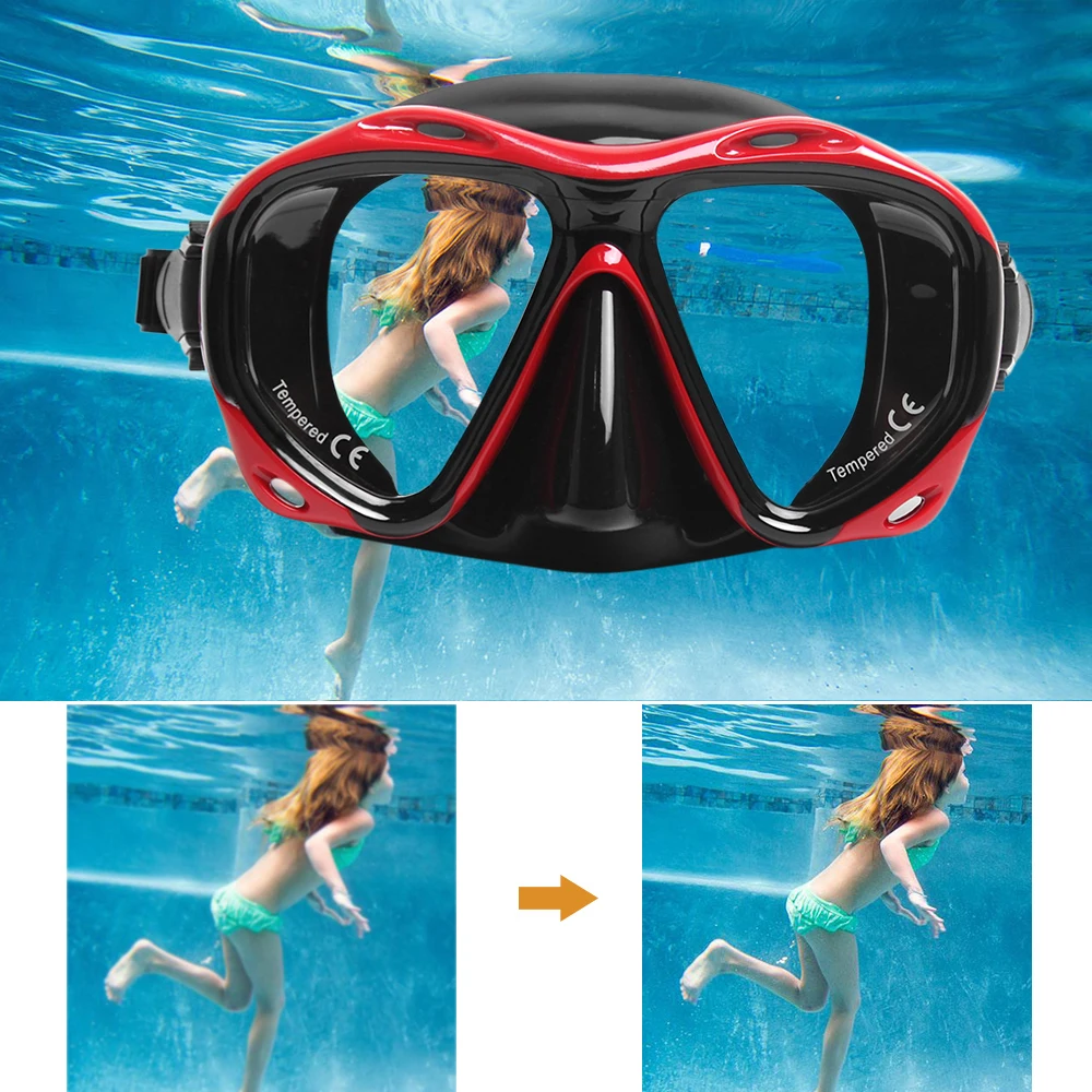 Взрослая новая анти противотуманная маска для подводного плавания с двумя