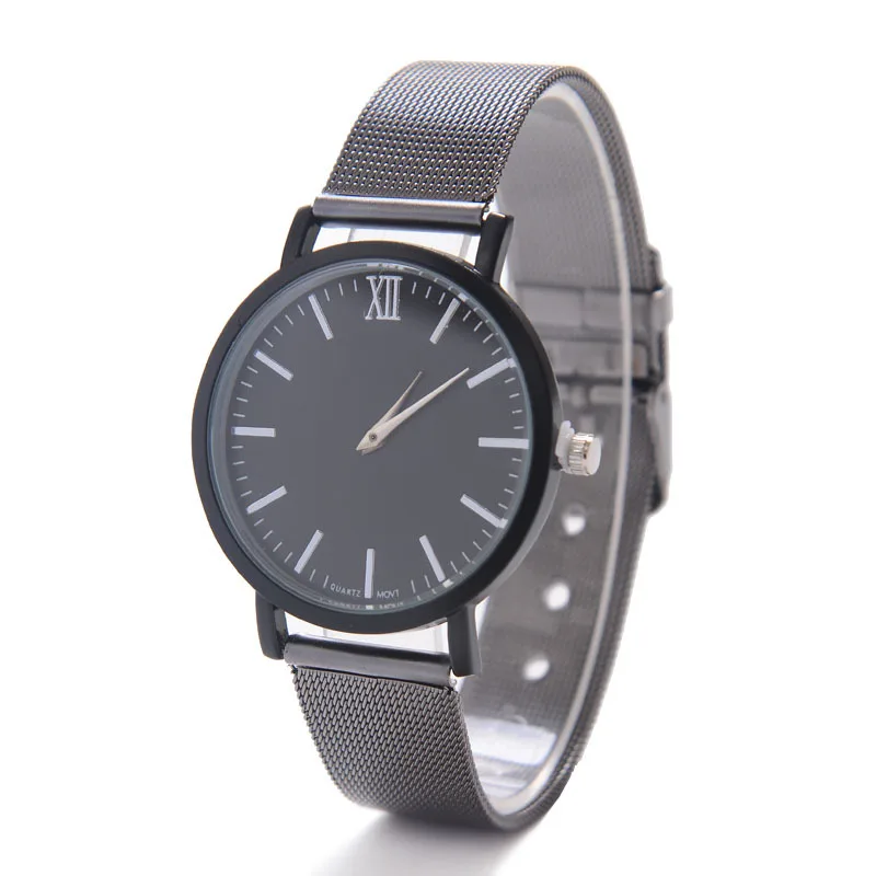 Модные Аналоговые кварцевые наручные часы с ремешком из нержавеющей стали для