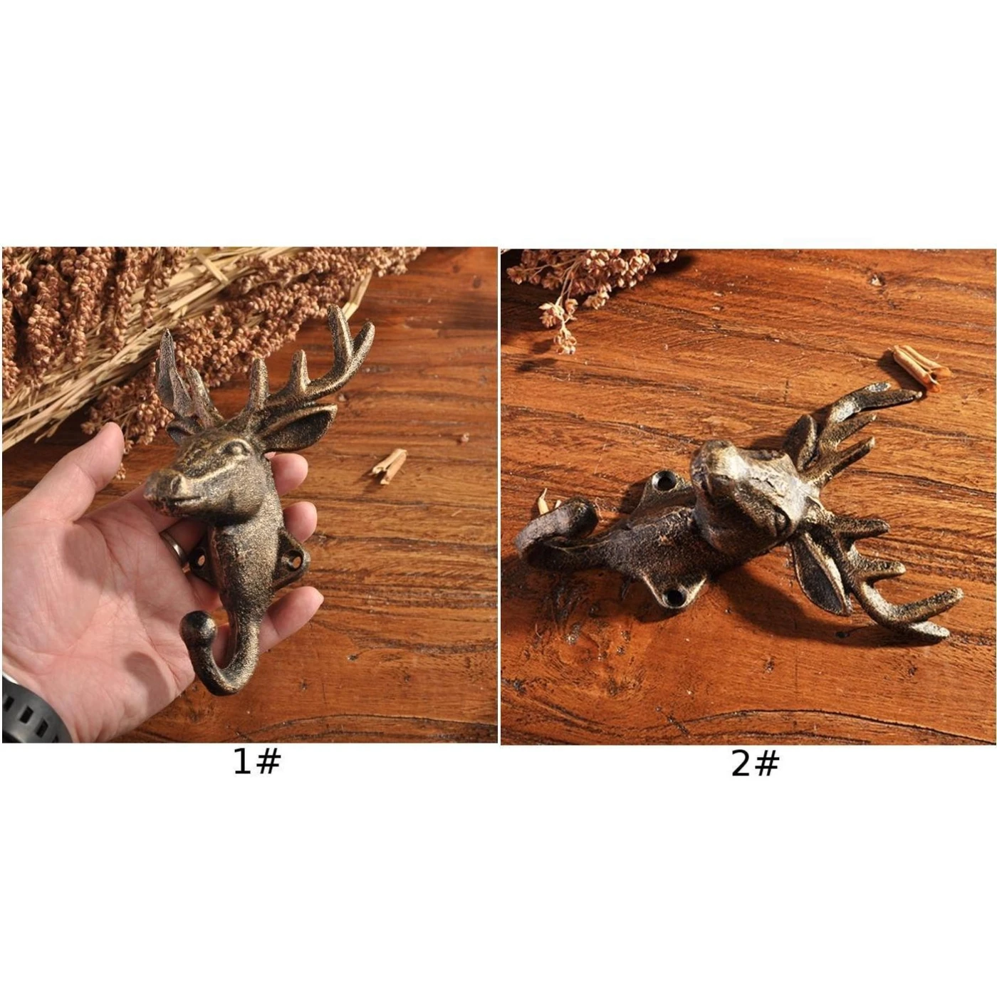 

Iron Animal Deer Head Hook Key Hat Hanger Rack Holder Wall Mount Home Room Decor