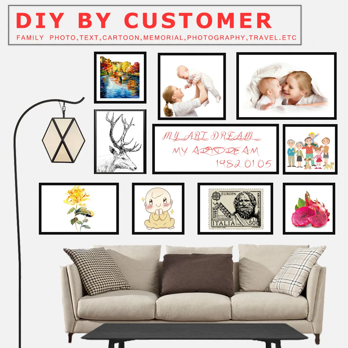 Индивидуальный плакат печать фото декоративная краска холст искусство домашняя