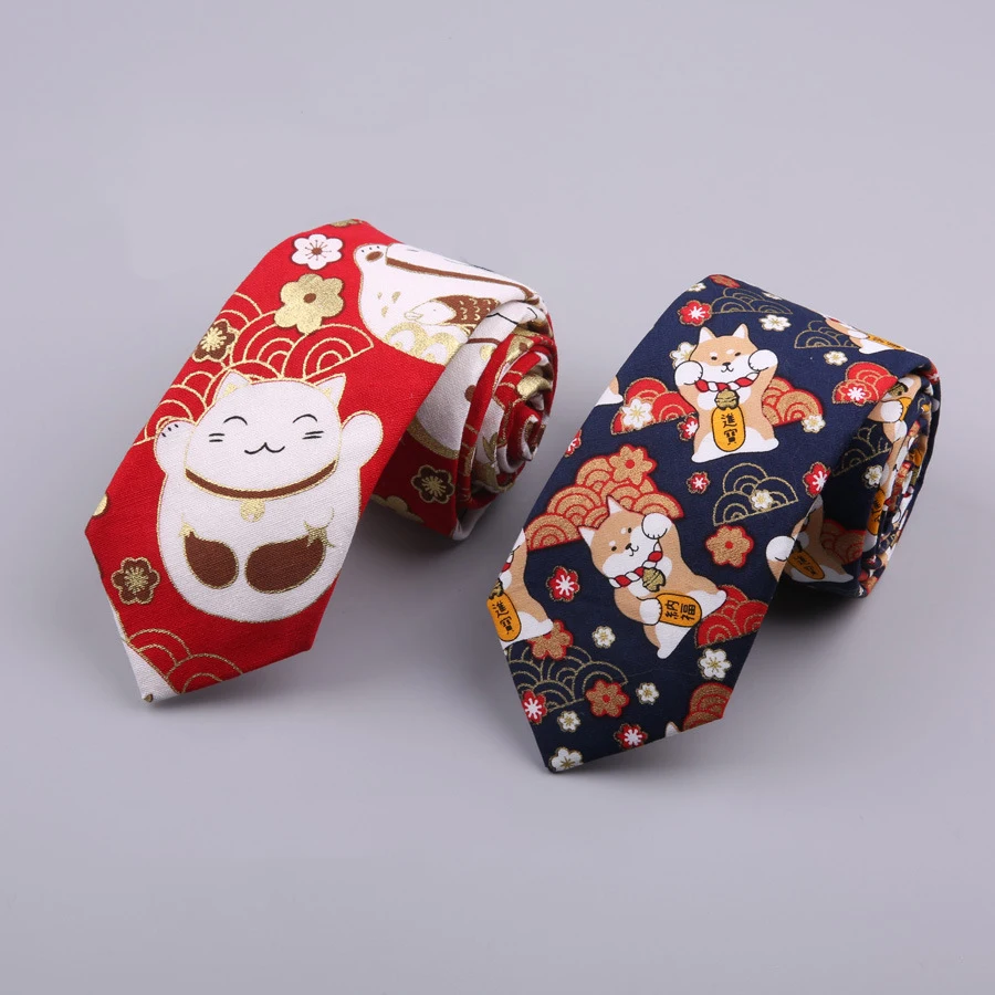 Новинка 2019 года стильный галстук в стиле ретро с волнами и рисунком кота