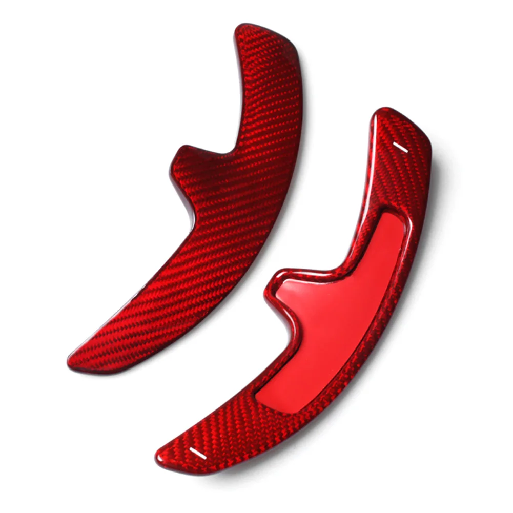 Красное углеродное волокно 2 шт. удлинитель рулевого колеса для Porsche 991 Cayman 981 2013 2016
