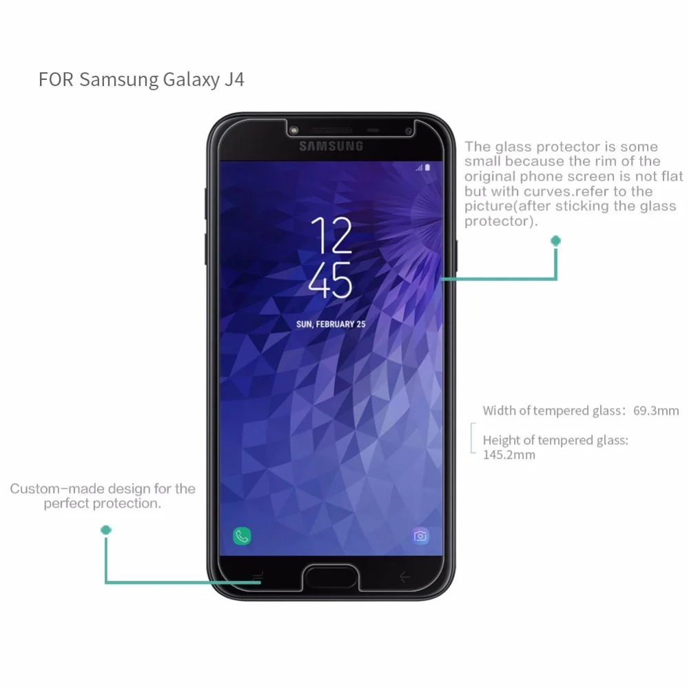 For Samsung Galaxy J4 2018 Glass Tempered J42018 J 4 SM-J400F J400G Premiun Screen Protector Film Case | Мобильные телефоны и