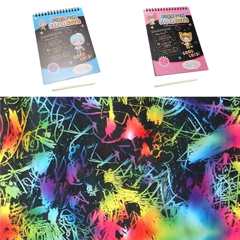 Cartoon Scratch Painting Handmade Innovative Non-toxic Color DIY Black Scraping Drawing Toy For Children's Gifts | Игрушки и хобби