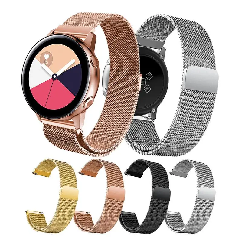 Для Samsung Galaxy Watch Active 20 мм Milanis Магнитный притяжение из нержавеющей стали сетчатый