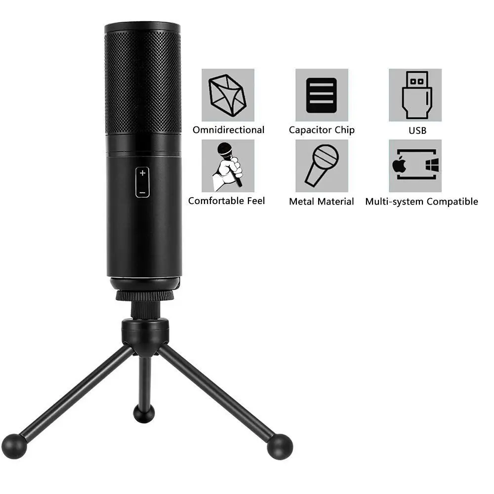 USB микрофон микрофоны для компьютера Настольный Ноутбук штекер ноутбука &amp Play