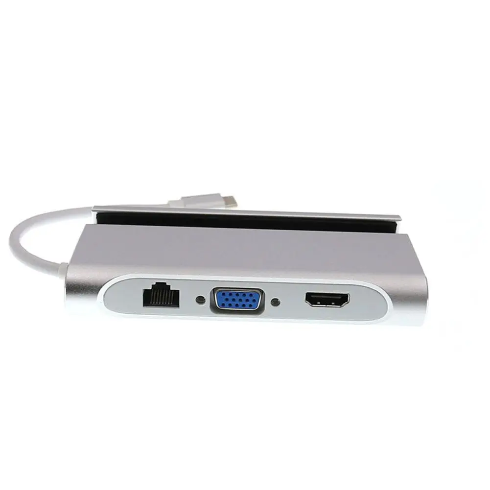 7 в 1 USB-C HDMI VGA Rj45 Ethernet USB 3 0 порт Type C адаптер держатель для телефона концентратор |