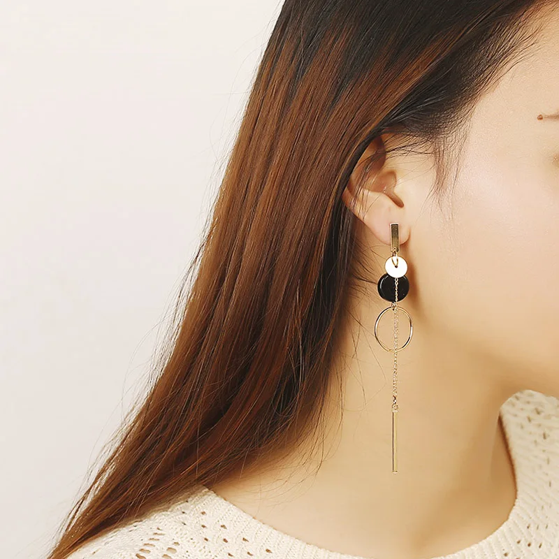 Красивые Висячие серьги-подвески новые модные круглые изящные золотые серьги