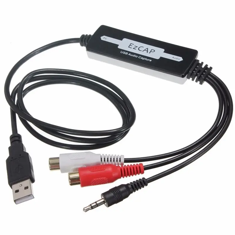 USB Audio Capture Card Grabber for Vinyl Cassette Tapes to Digital MP3 Converter Support Mac &amp Windows 10/8.1/8 / 7 Vista/X |